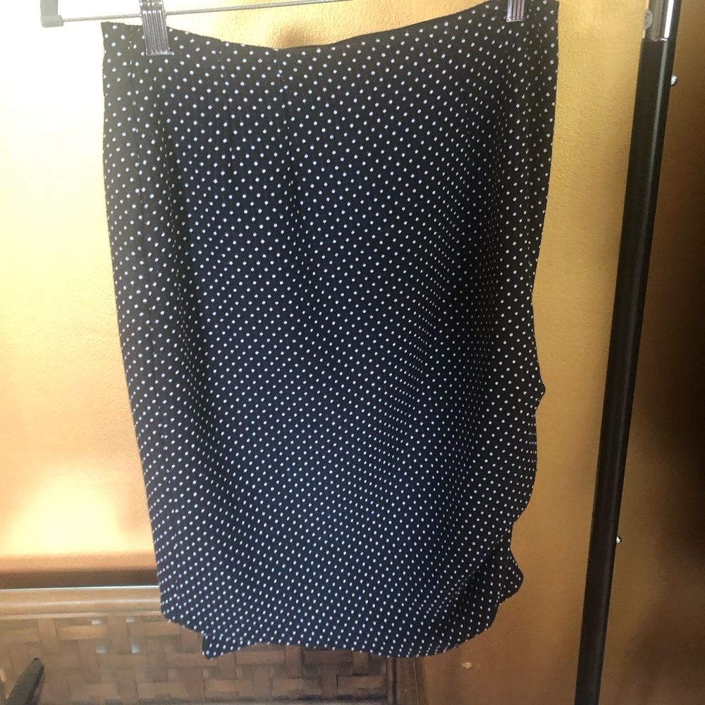 Eva Franco Black & White polka dot skirt wool & cotton blend USA made Size 4 - Picture 11 of 12